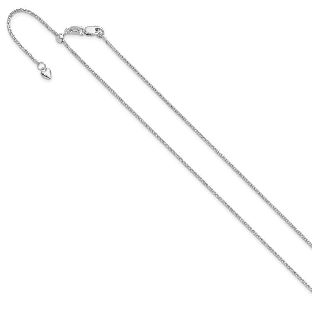 14K Weißgold Verstellbar 1.4mm Weizen Halskette
