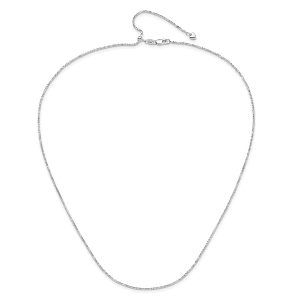 14K Weißgold Verstellbar 1.4mm Weizen Halskette