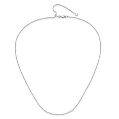 14K Weißgold Verstellbar 1.4mm Weizen Halskette
