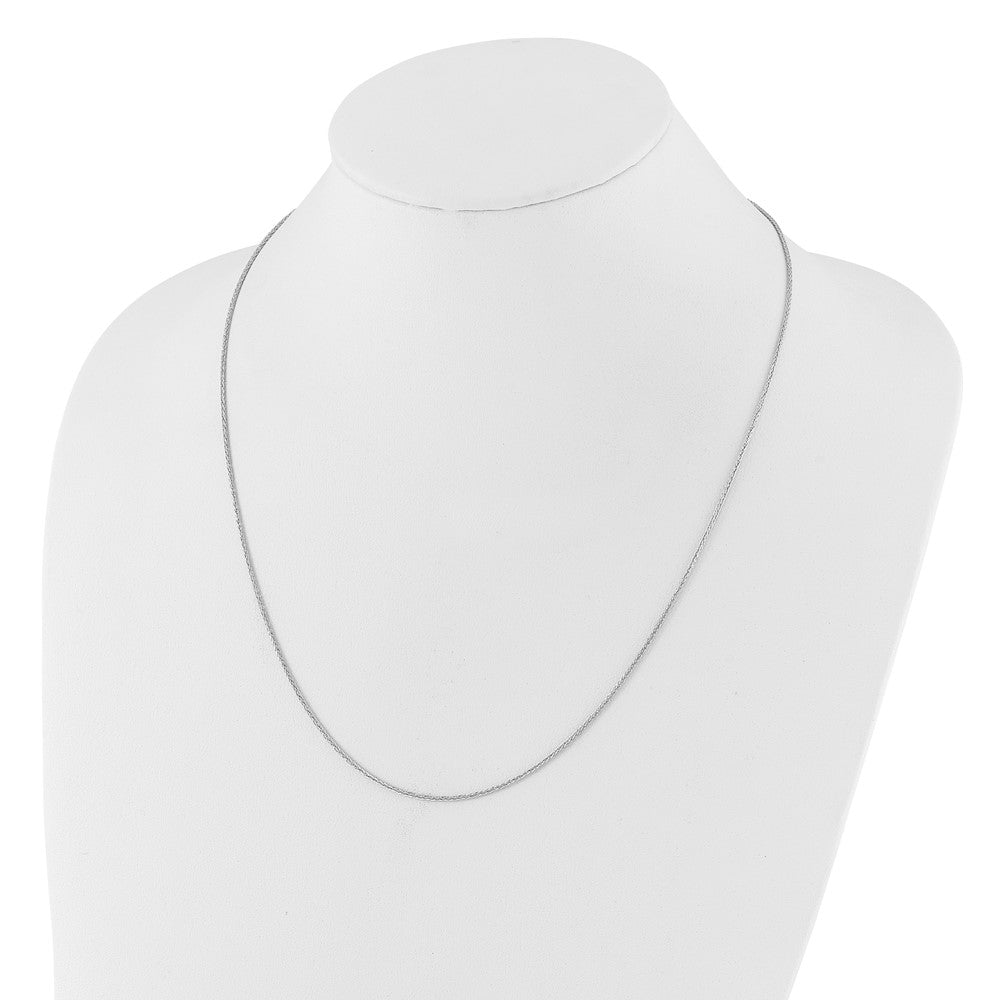14K Weißgold Verstellbar 1.4mm Weizen Halskette