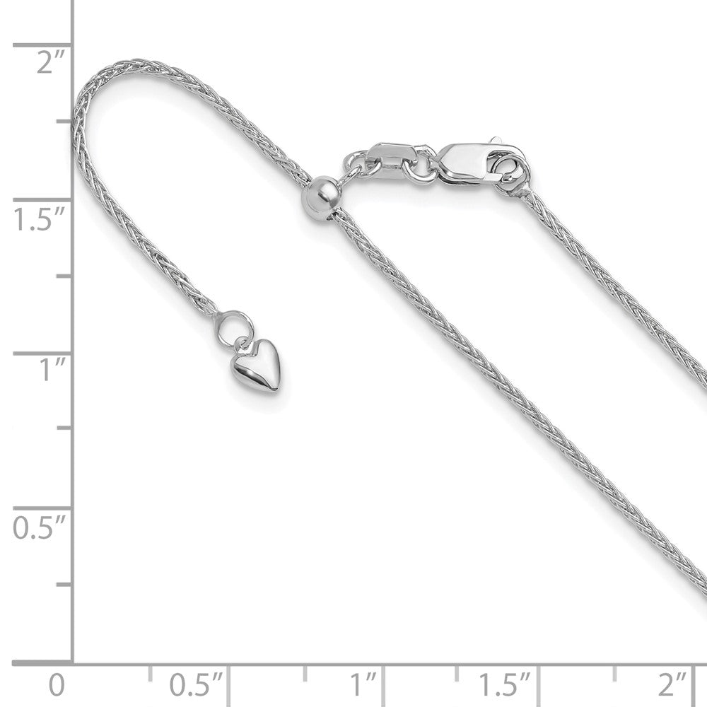 14K Weißgold Verstellbar 1.4mm Weizen Halskette