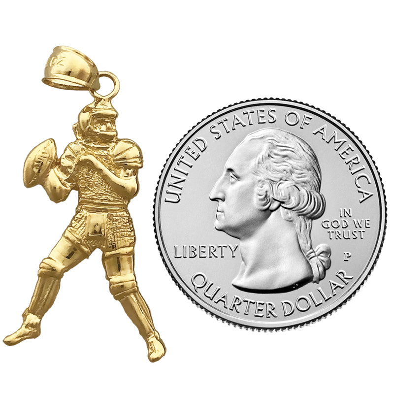 14K Gold Anhänger Quarterback
