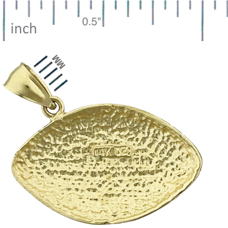 14K Gold 24MM gravierbarer Football-Anhänger