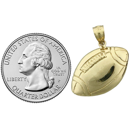 14K Gold 24MM gravierbarer Football-Anhänger