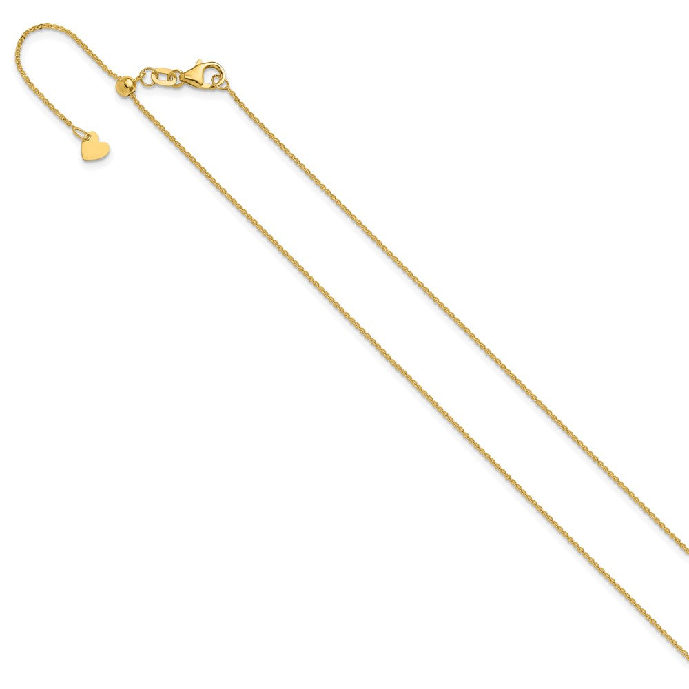 22 Zoll 14K Gelbgold Verstellbar 1.2mm Flach Ankerkette Halskette