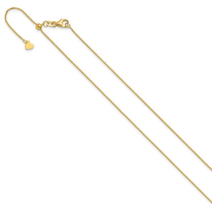 22 Zoll 14K Gelbgold Verstellbar 1.2mm Flach Ankerkette Halskette