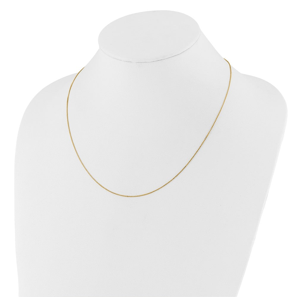 22 Zoll 14K Gelbgold Verstellbar 1.2mm Flach Ankerkette Halskette