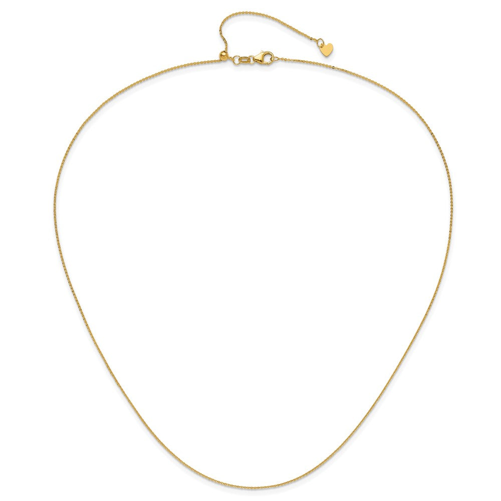 22 Zoll 14K Gelbgold Verstellbar 1.2mm Flach Ankerkette Halskette