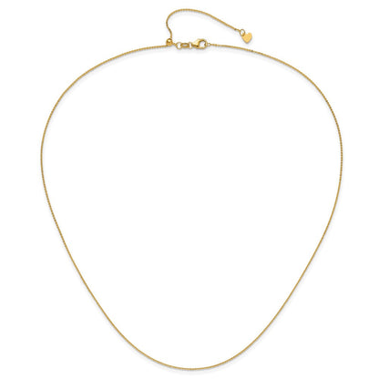 22 Zoll 14K Gelbgold Verstellbar 1.2mm Flach Ankerkette Halskette