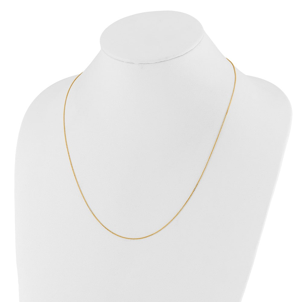 22 Zoll 14K Gelbgold Verstellbar 1.2mm Flach Ankerkette Halskette