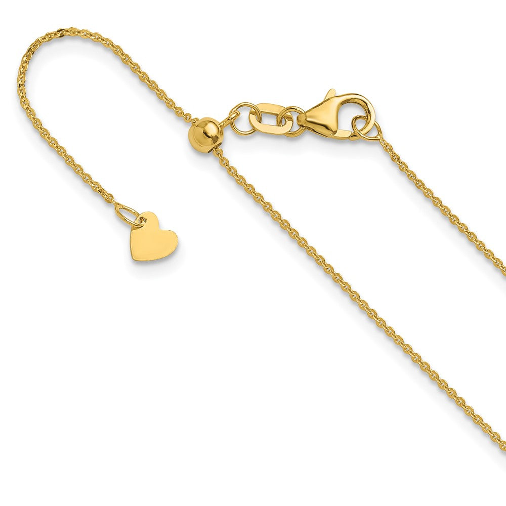22 Zoll 14K Gelbgold Verstellbar 1.2mm Flach Ankerkette Halskette