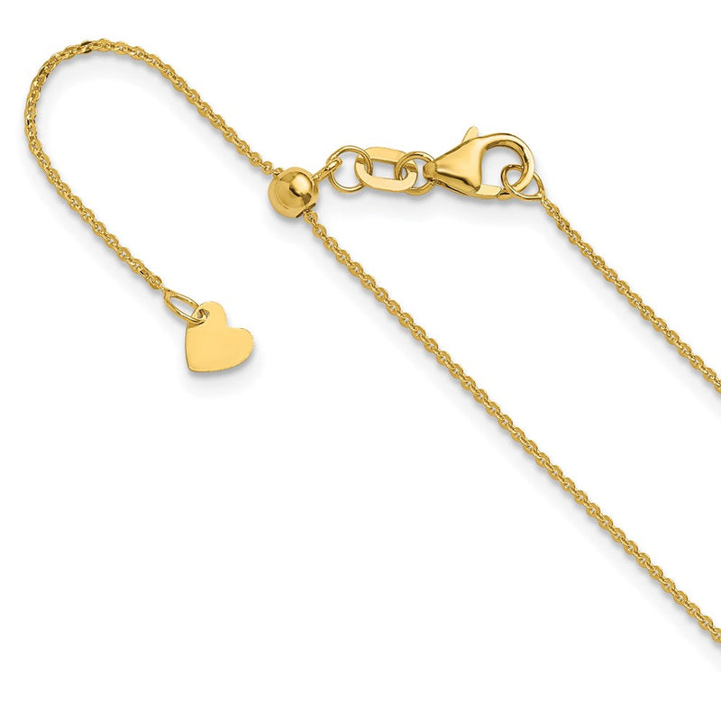 22 Zoll 14K Gelbgold Verstellbar 1.2mm Flach Ankerkette Halskette