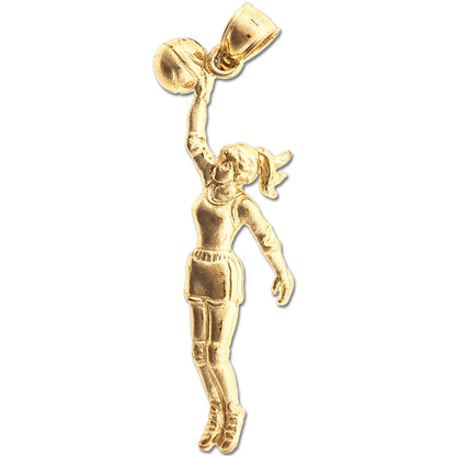 14K Gold Anhänger „Basketballspielerin“