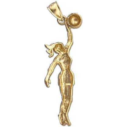 14K Gold Anhänger „Basketballspielerin“