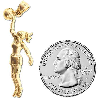 14K Gold Anhänger „Basketballspielerin“