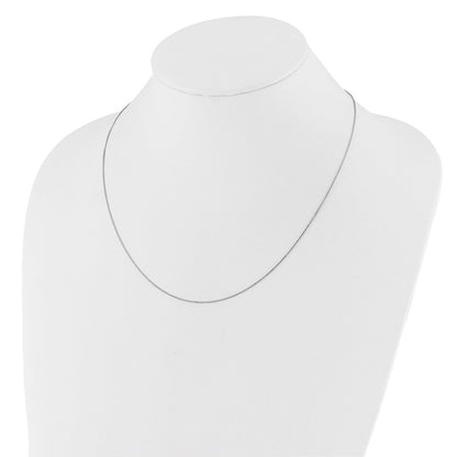 14K Weißgold Verstellbar 1.2mm Flach Ankerkette Halskette