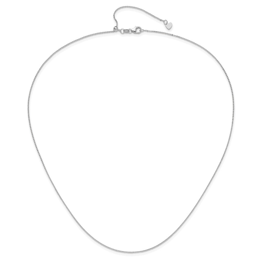 14K Weißgold Verstellbar 1.2mm Flach Ankerkette Halskette
