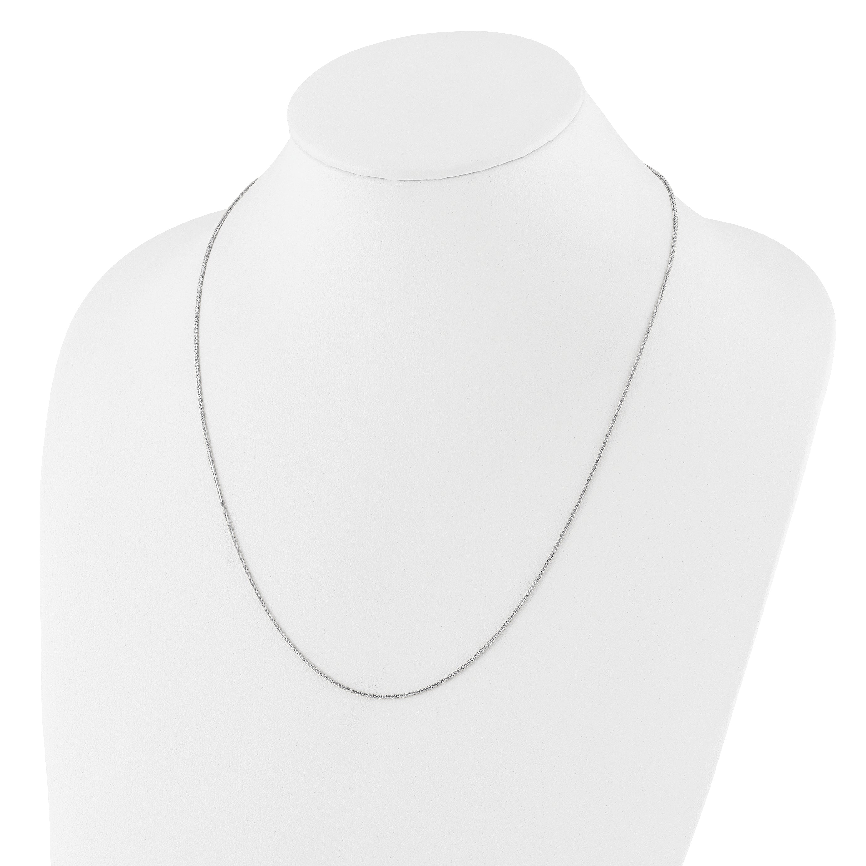 22 Zoll 14K Weißgold Verstellbar 1mm Quadra Weizen Halskette