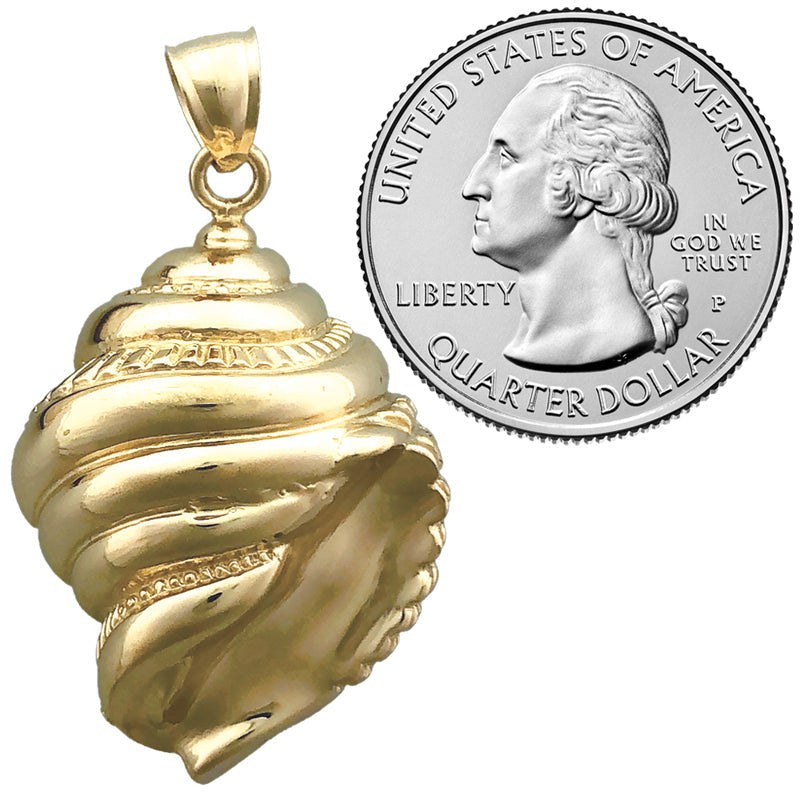 14K Gold Gastropoden-Meeresschnecken-Muschelanhänger