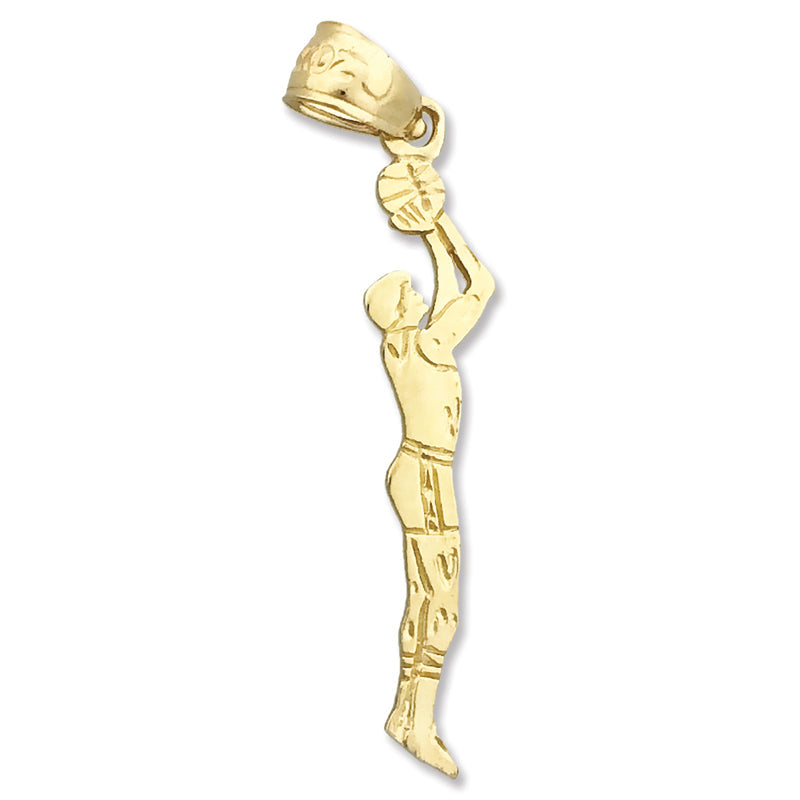 14K Gold Basketball-Anhänger „Shootout“