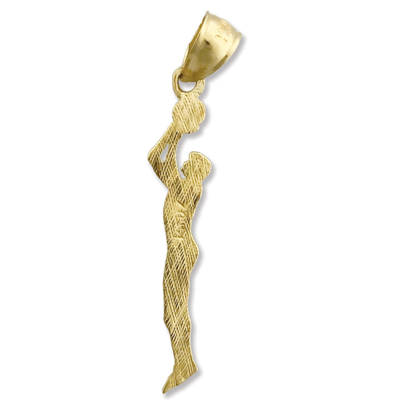 14K Gold Basketball-Anhänger „Shootout“