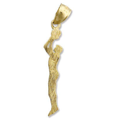 14K Gold Basketball-Anhänger „Shootout“
