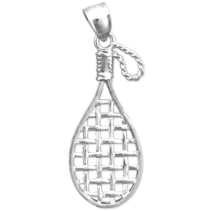14K Gold 3D Racquetball-Schläger-Anhänger