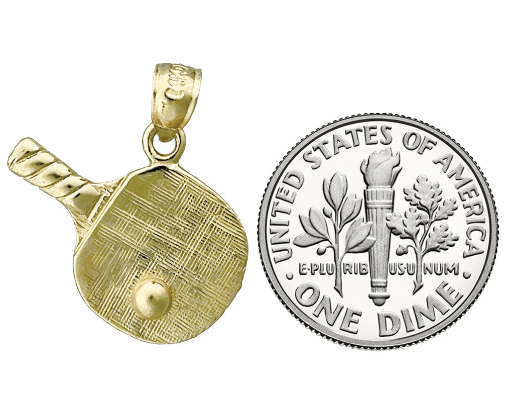 14K Gold Tischtennisschläger-Charm