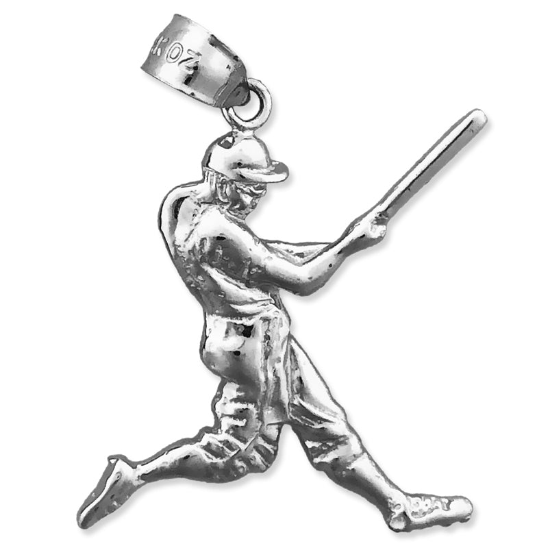 14K Gold Anhänger „Baseballspieler beim Schwingen des Schlägers“