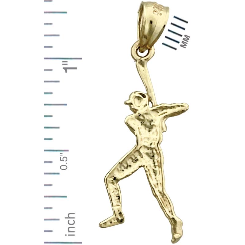 585 Gold Baseball-Spieler-Anhänger