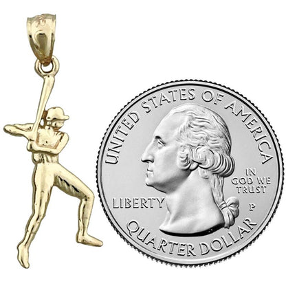 585 Gold Baseball-Spieler-Anhänger