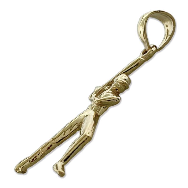 585 Gold Baseball-Spieler-Anhänger