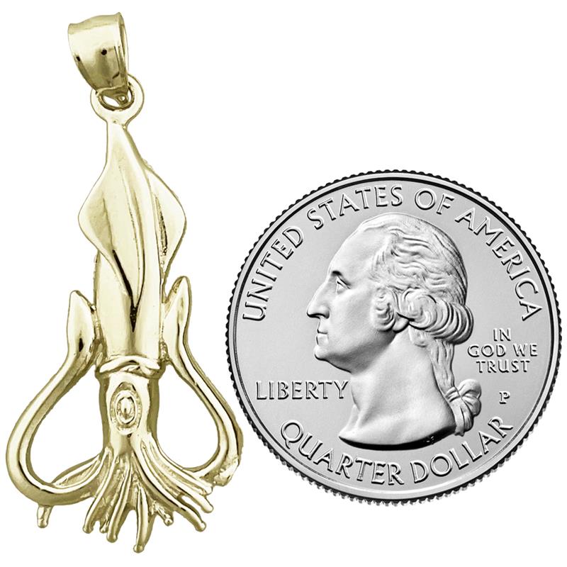 14K Gold Anhänger Tintenfisch