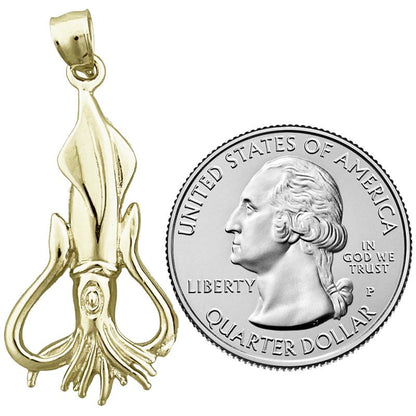 14K Gold Anhänger Tintenfisch