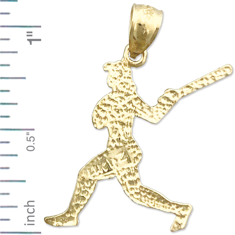 585 Gold Anhänger Softballspielerin