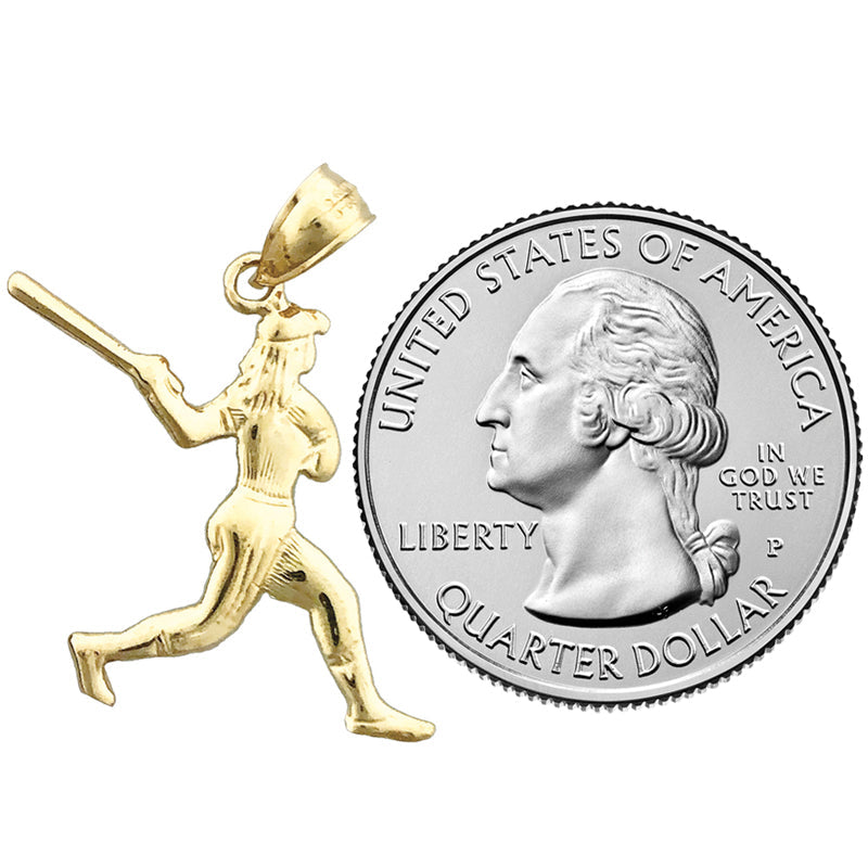 585 Gold Anhänger Softballspielerin