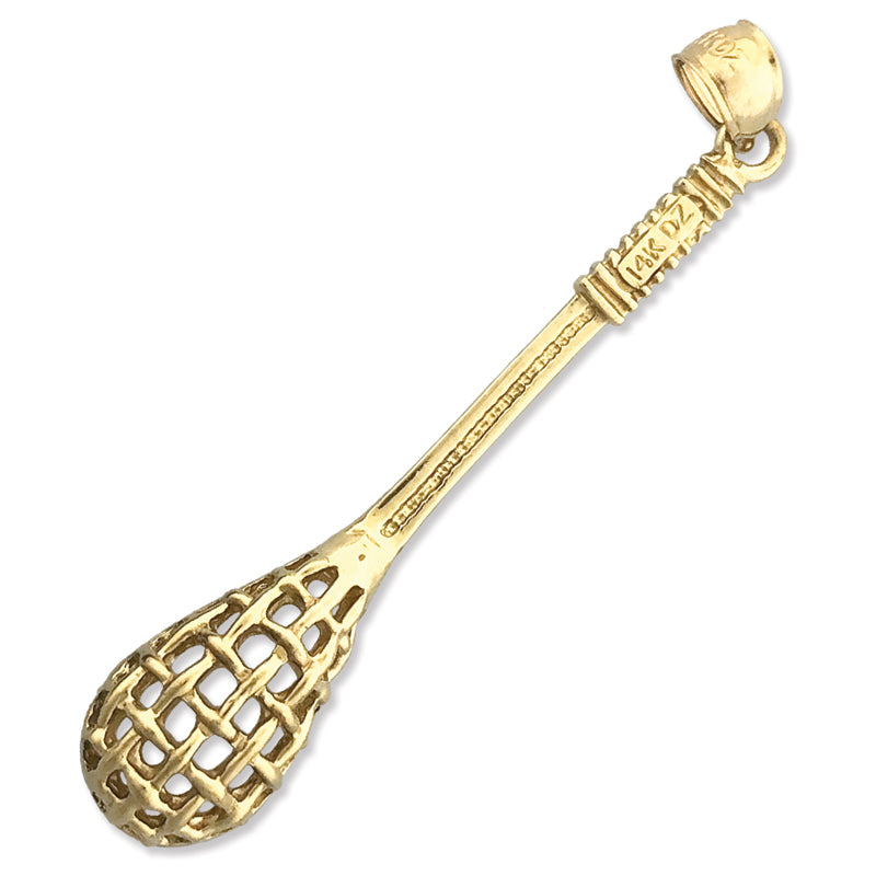 14K Gold 3D-Lacrosse-Anhänger