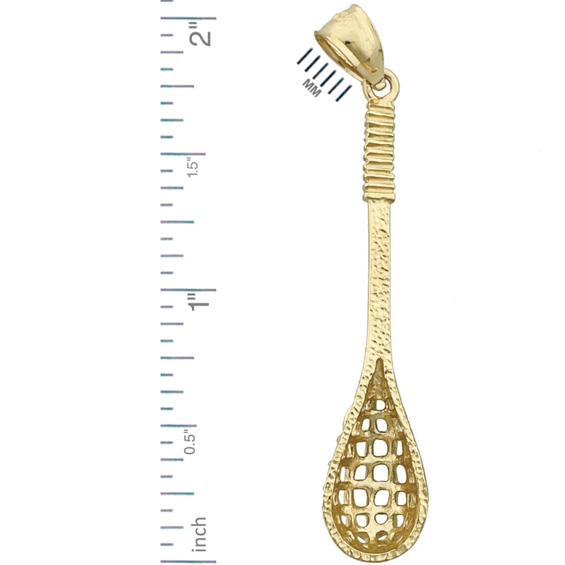 14K Gold 3D-Lacrosse-Anhänger
