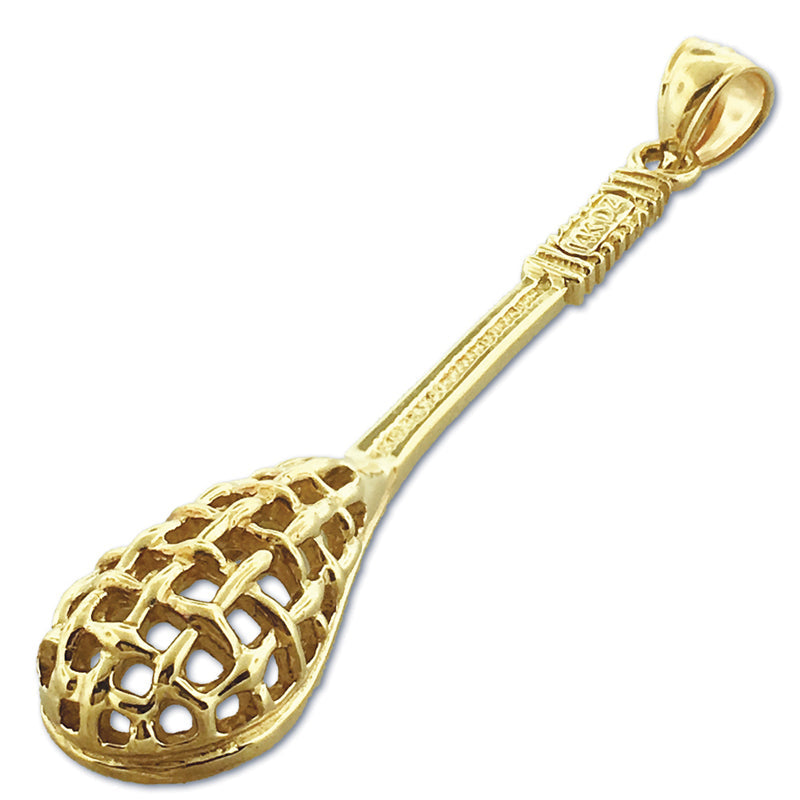 14K Gold 3D-Lacrosse-Anhänger