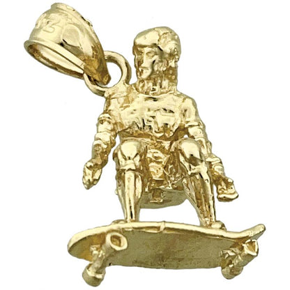 14K Gold 3D-Skateboarder-Charm