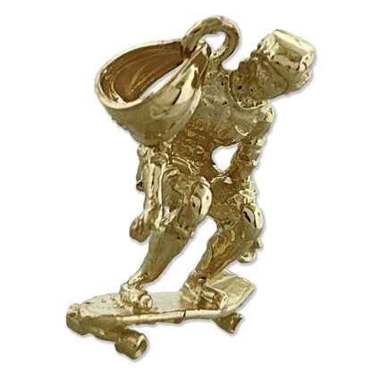 14K Gold 3D-Skateboarder-Charm