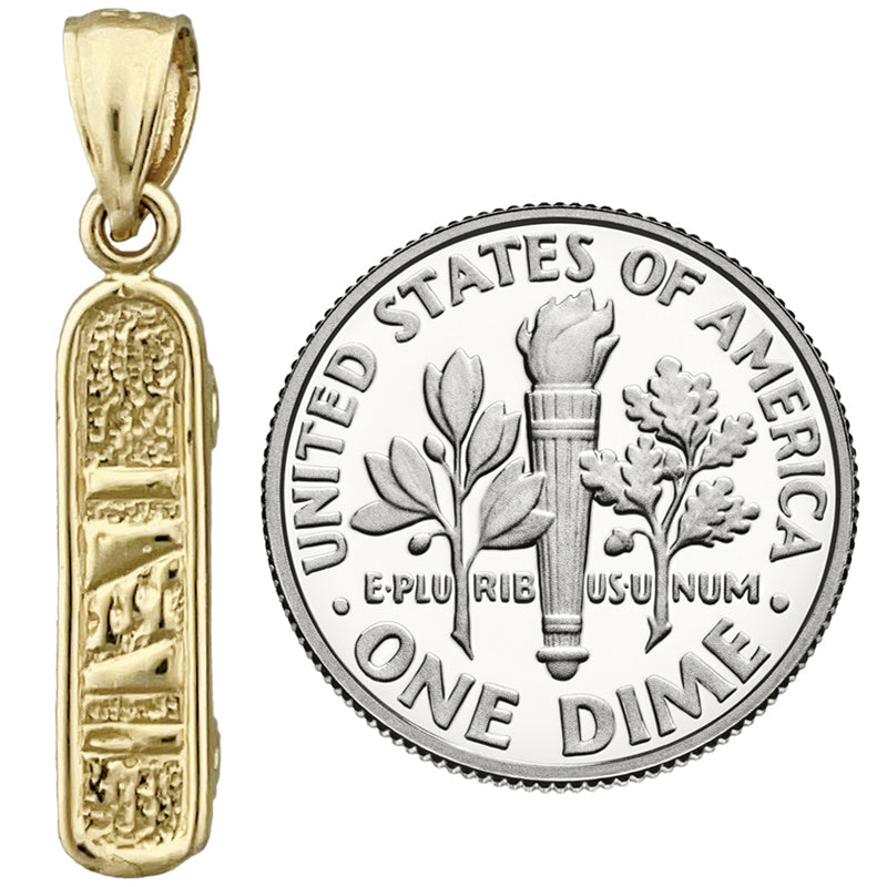 14K Gold 3-D Skateboard-Charm
