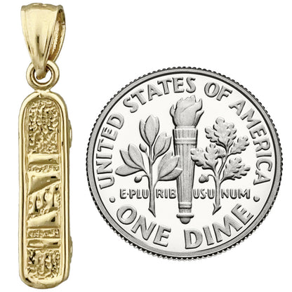14K Gold 3-D Skateboard-Charm