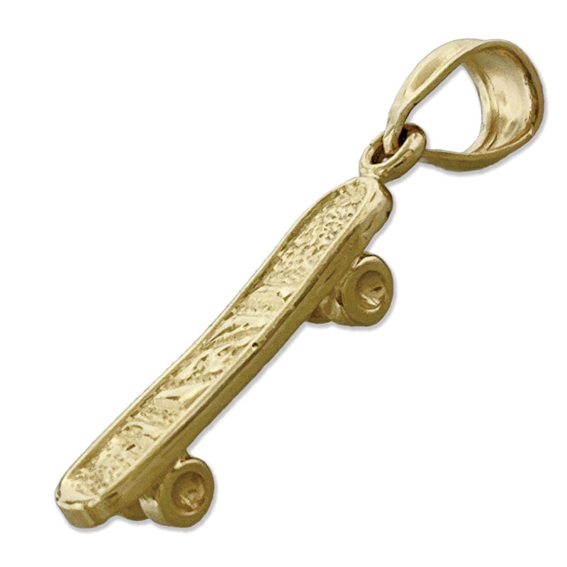 14K Gold 3-D Skateboard-Charm
