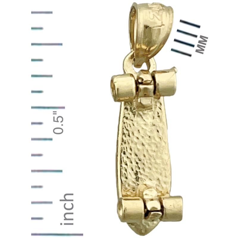 14K Gold 3D-Skateboard-Charm