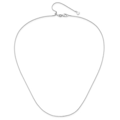 14K Weißgold Verstellbar.8mm Venezianer Halskette