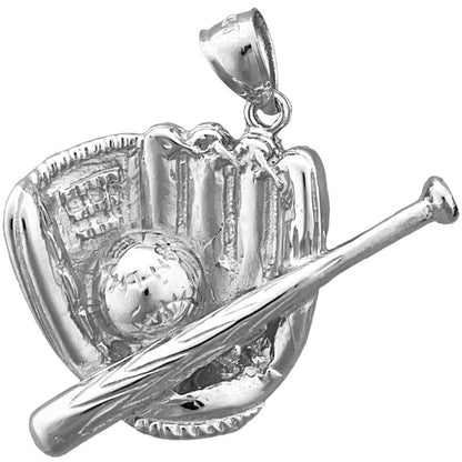 14K Gold Anhänger „Baseballhandschuh und Schläger“