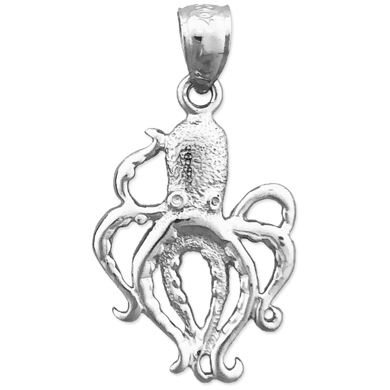 14K Gold Kraken-Oktopus-Charm, 18 mm
