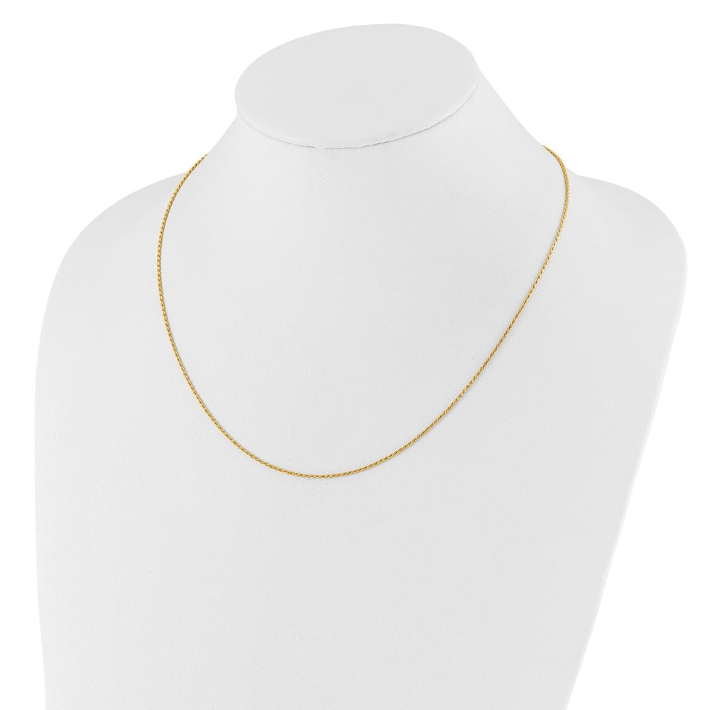 22 Zoll 14K Gelbgold Verstellbar 1.2mm Diamantiert Kordel Halskette