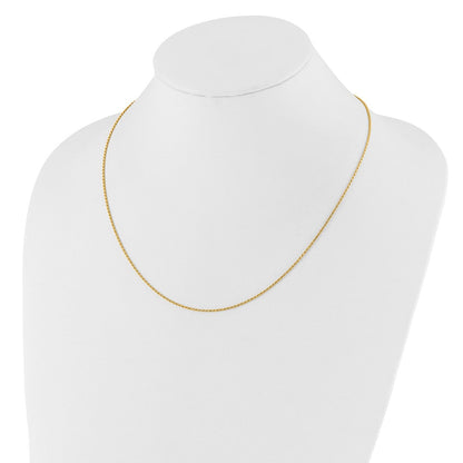 22 Zoll 14K Gelbgold Verstellbar 1.2mm Diamantiert Kordel Halskette